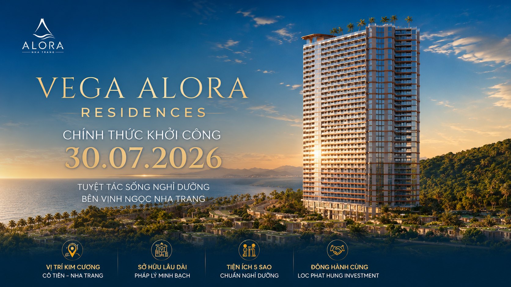 Ấn phẩm chủ đầu tư: Vega Alora Residences chính thức khởi công ngày 30.07.2026
