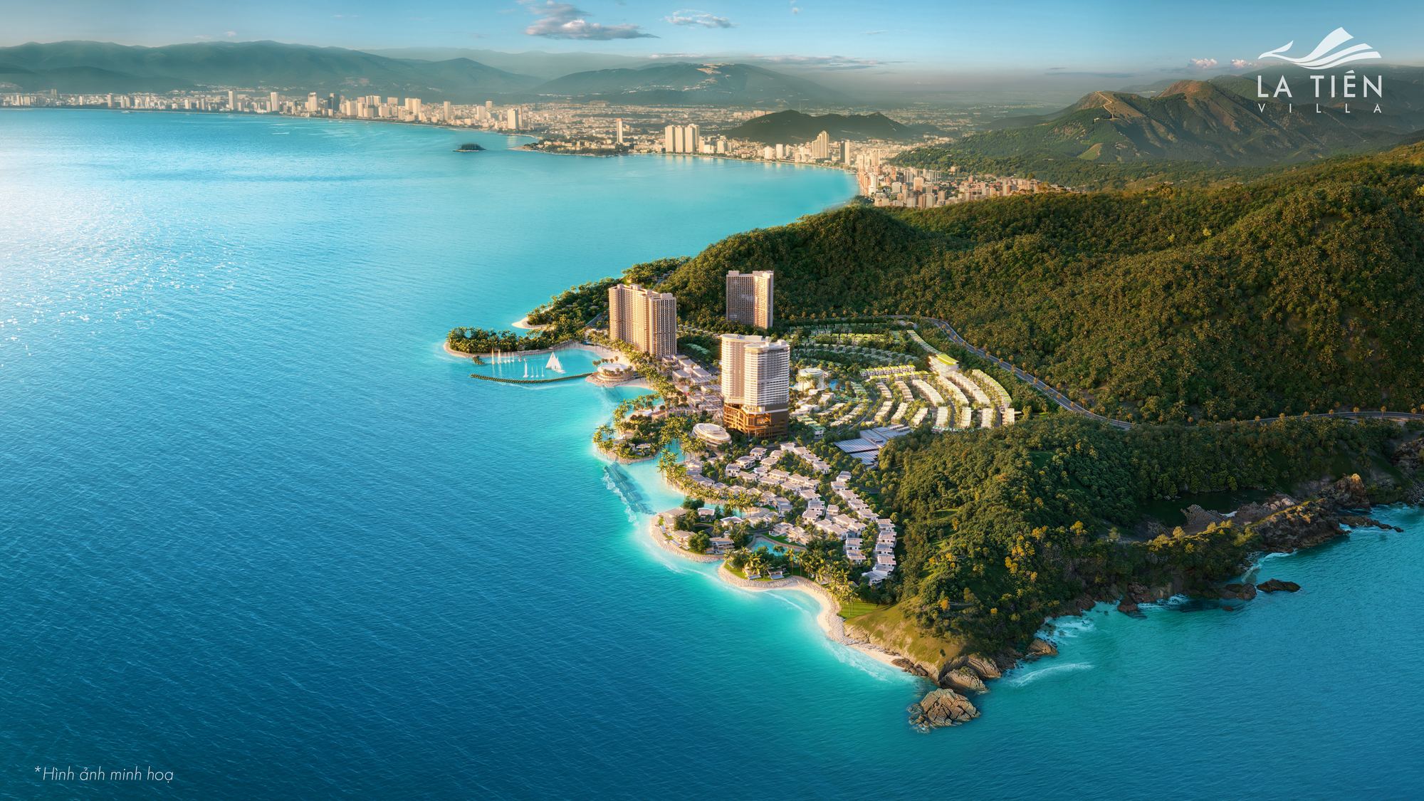 Toàn cảnh quần thể Libera Nha Trang nhìn về trung tâm thành phố Nha Trang phía xa