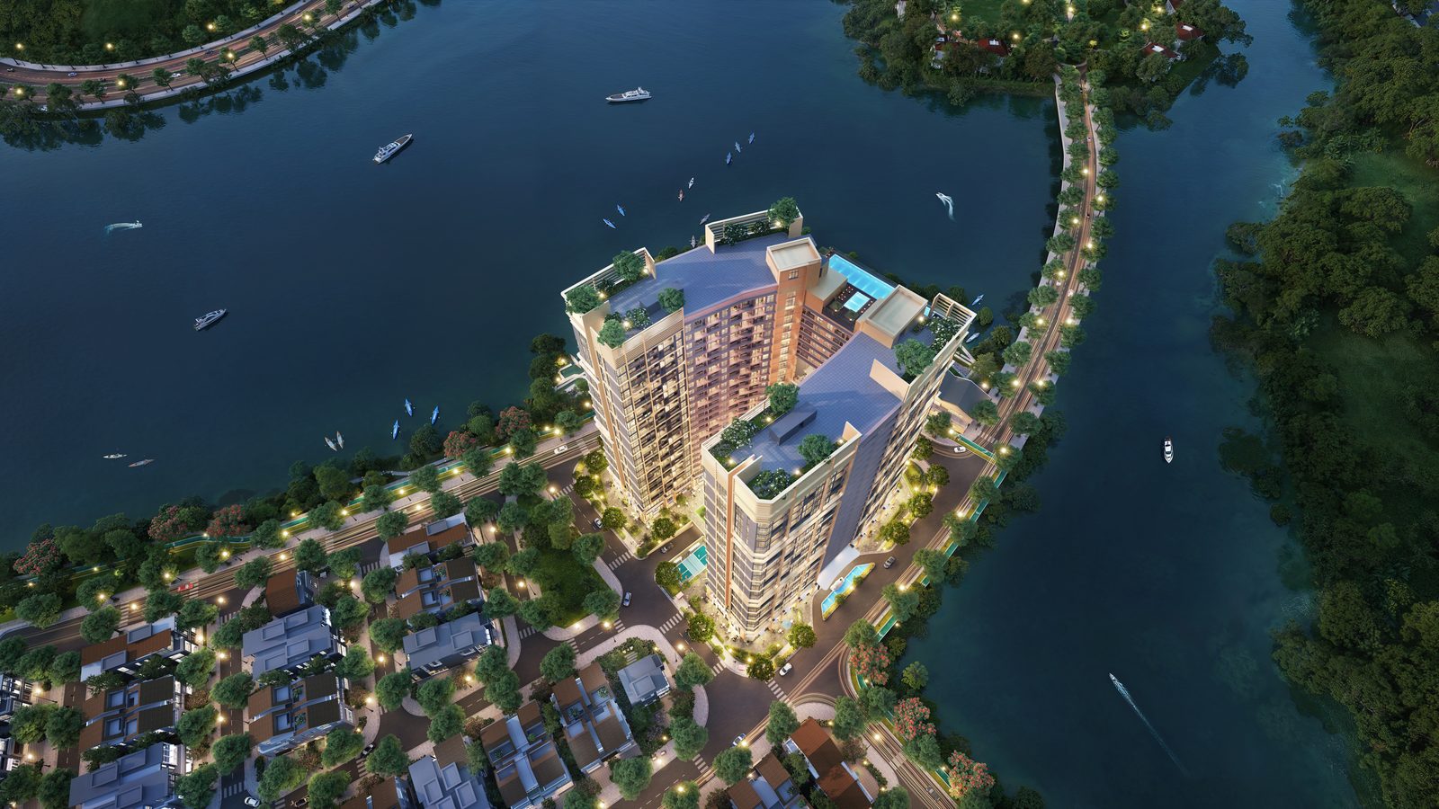 Tầm nhìn từ trên cao khu The Charm CharmoraCity Nha Trang