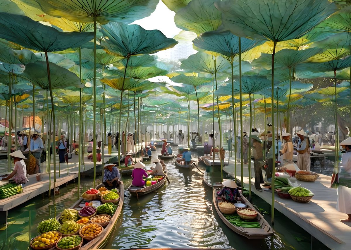 Chợ nổi trên kênh trong khu đô thị CharmoraCity Nha Trang