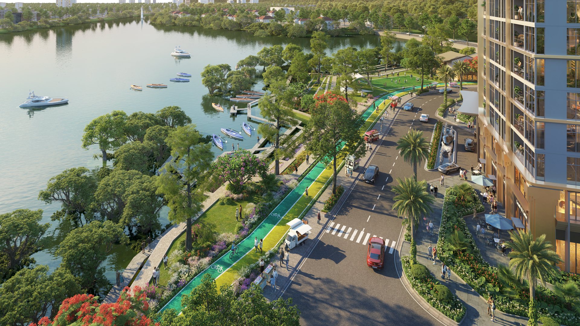 Công viên bờ sông trong khu đô thị Charmora City Nha Trang