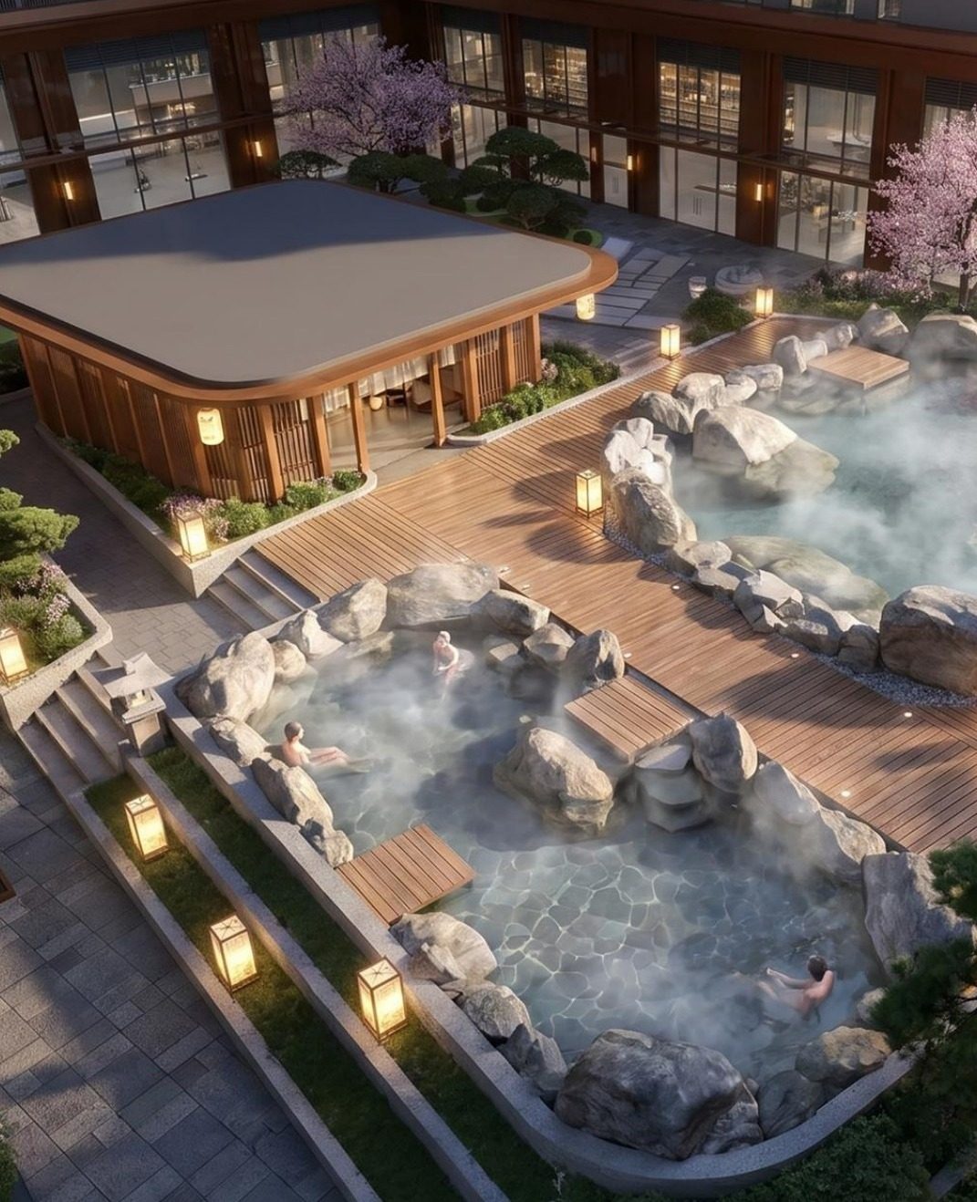 Khu tắm khoáng nóng onsen tại Charmora City
