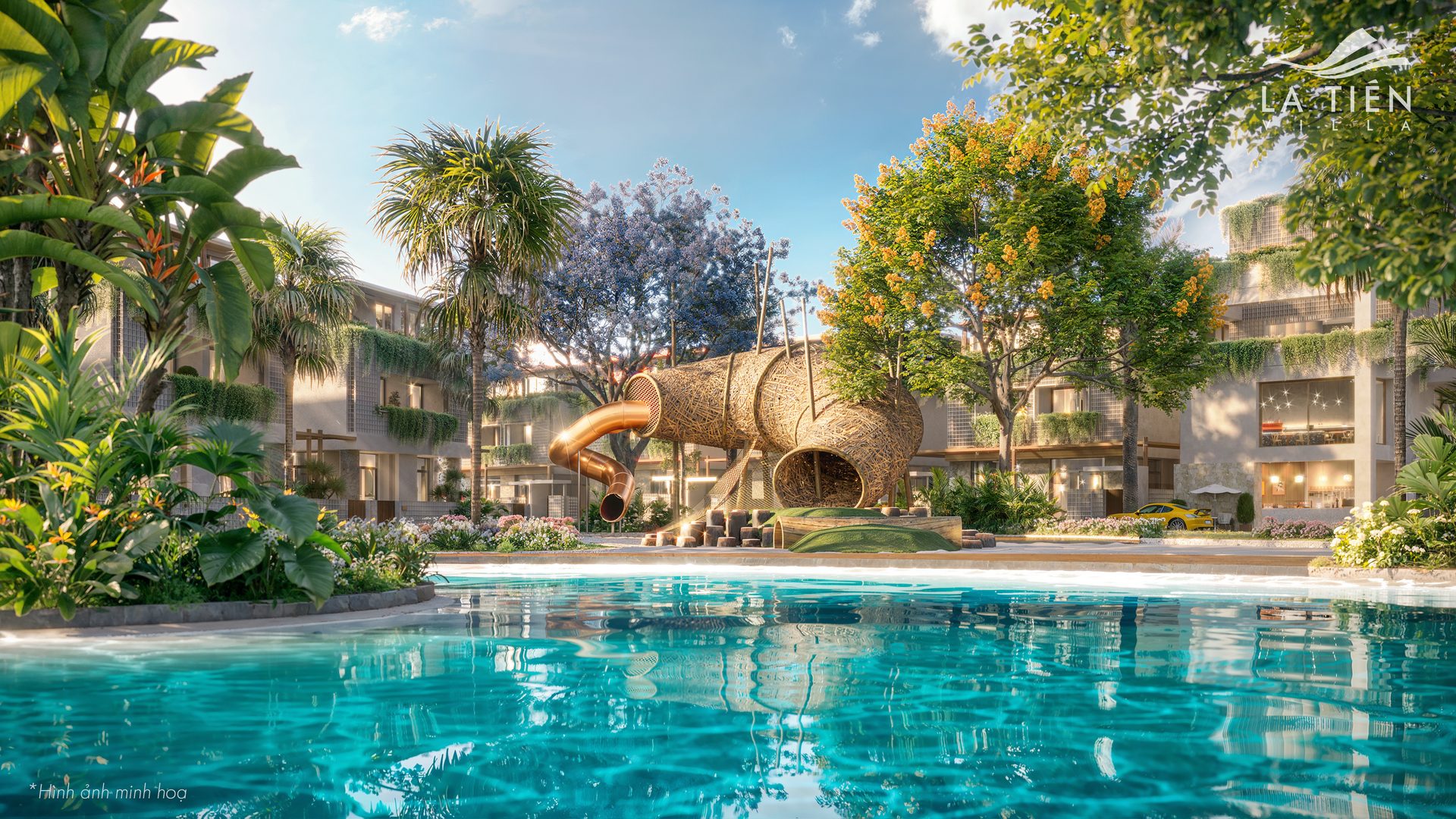 Khu hồ bơi và sân chơi La Tiên Villa