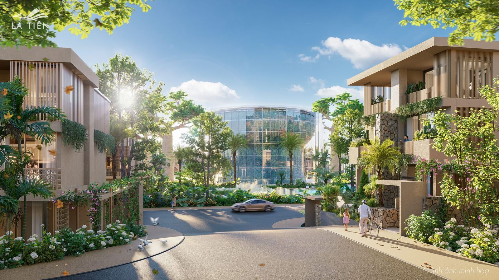 Quảng trường và cảnh quan trung tâm khu biệt thự La Tiên Villa, Bắc Nha Trang