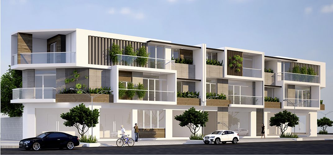 Phối cảnh dãy nhà phố liền kề VCN Phước Long 2 Nha Trang
