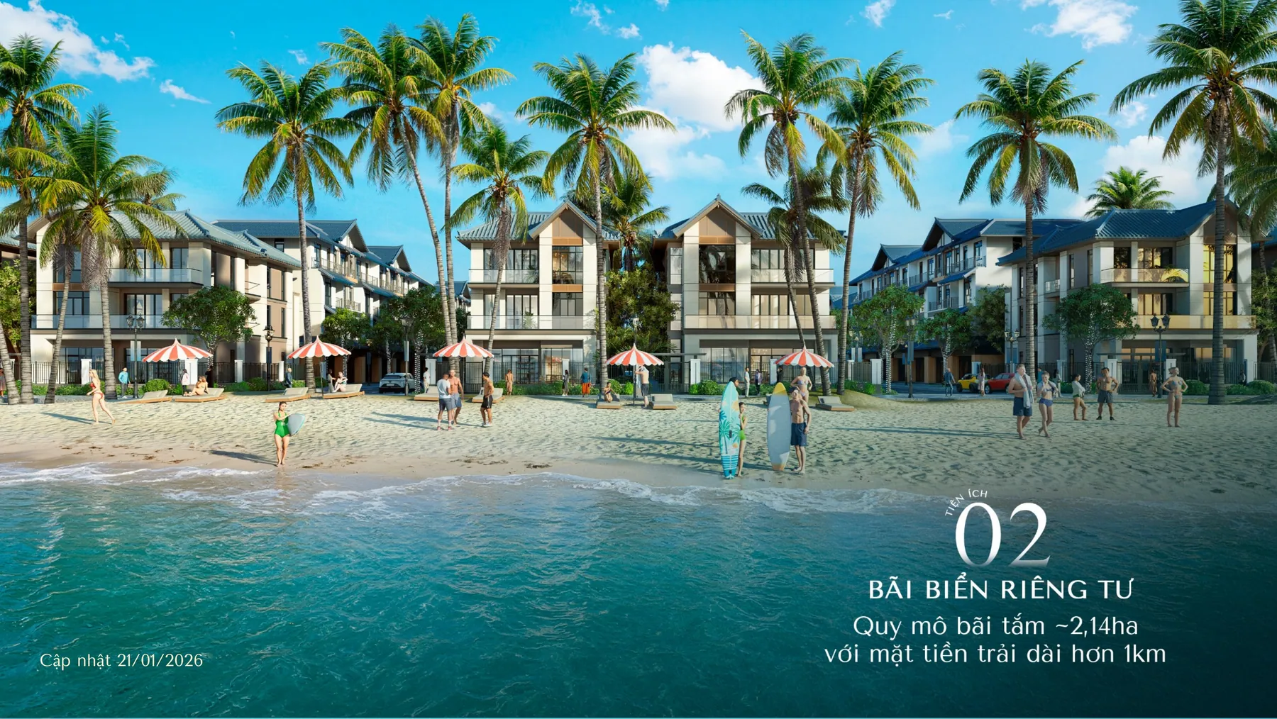 Bãi tắm riêng của cư dân Vinhomes Pearl Bay Nha Trang