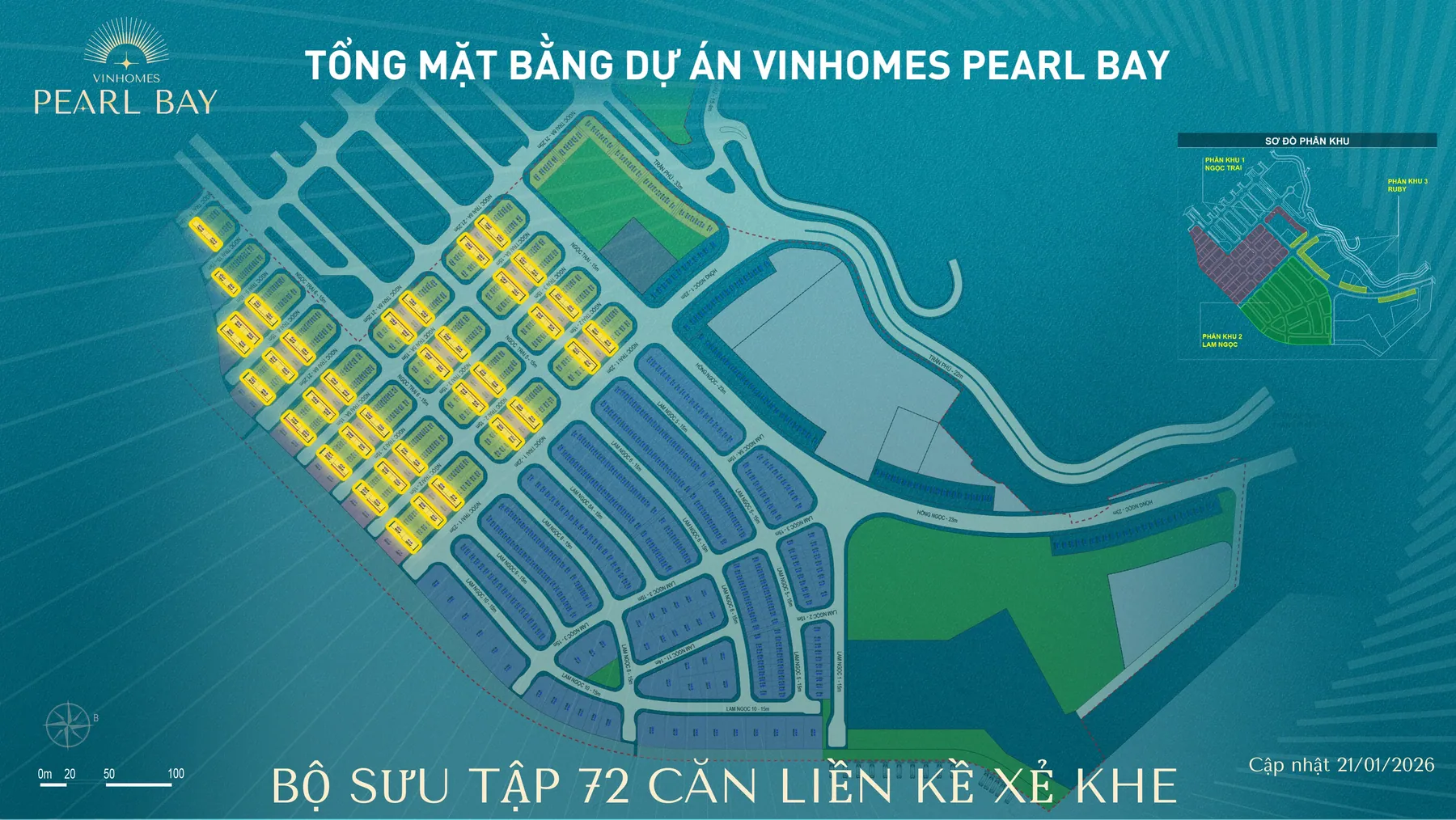 Bộ sưu tập 72 căn liền kề xẻ khe Vinhomes Pearl Bay