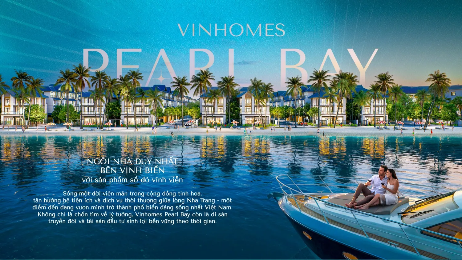Khu đô thị Vinhomes Pearl Bay nhìn từ mặt nước vịnh Nha Trang