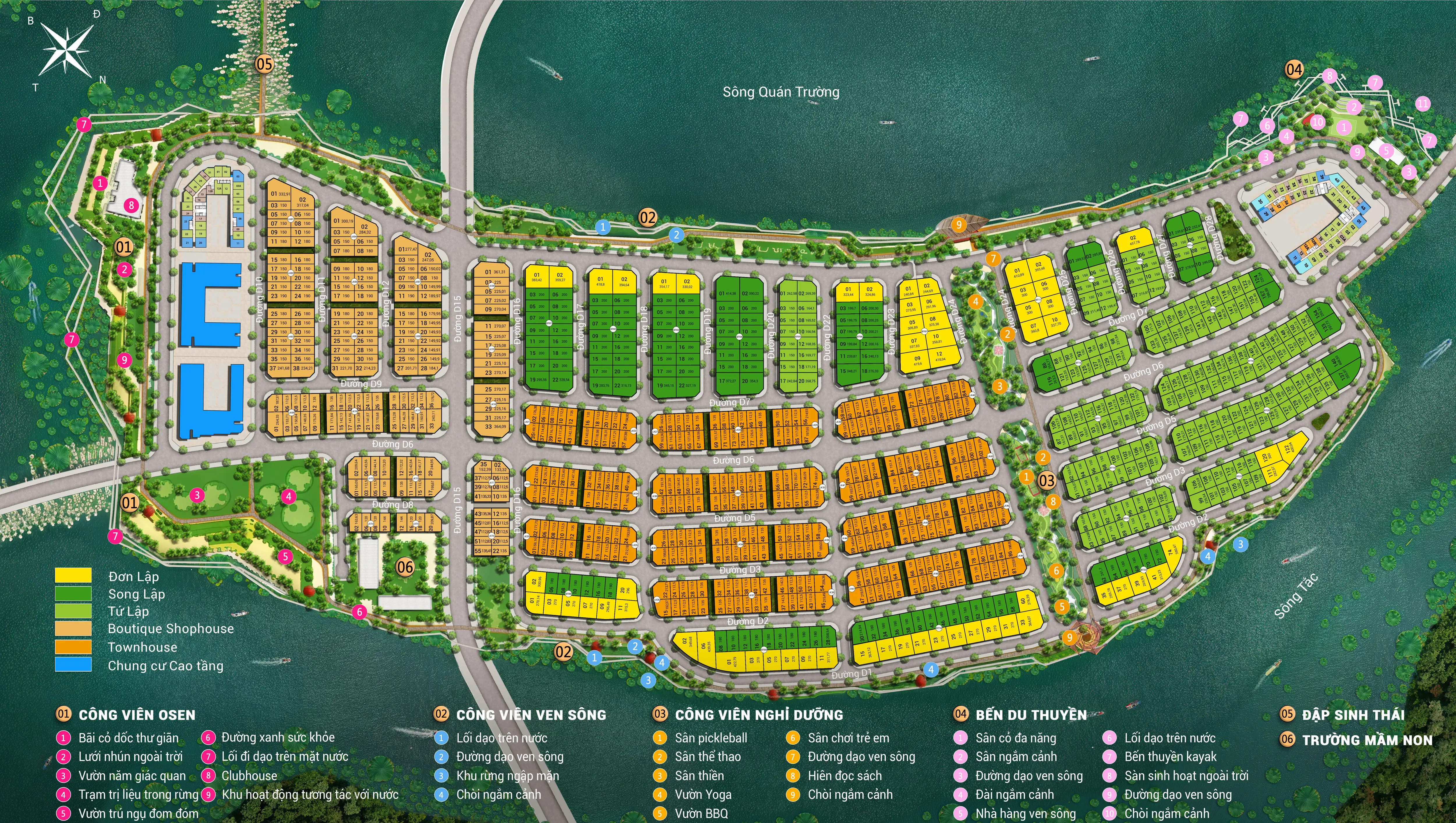 Mặt bằng thấp tầng Đảo Nam (Elite Island) Charmora City — quỹ căn còn hàng